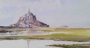 Mont Saint Michel painting landscape